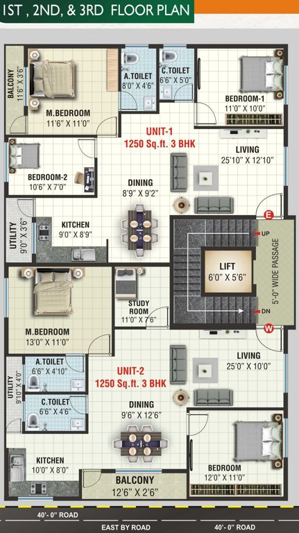  forest view apartment Forest View Apartment Cluster Plan From 1st To 3rd Floor