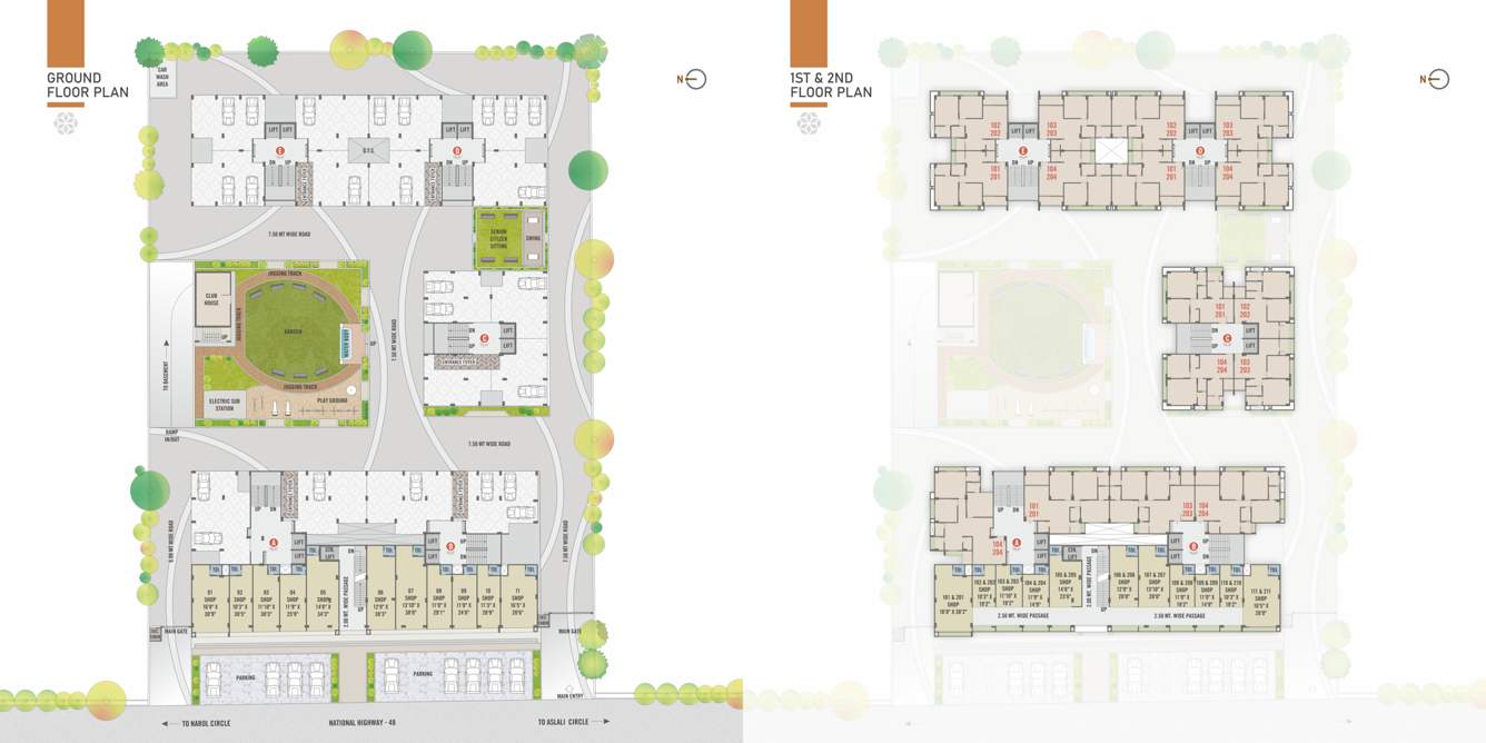  grace Block A To E Cluster Plan for ground Floor To 1st And 2nd Floor