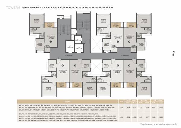 Cluster Plan from 1st to 29th Floor bellissimo Cluster Plan from 1st to 29th Floor