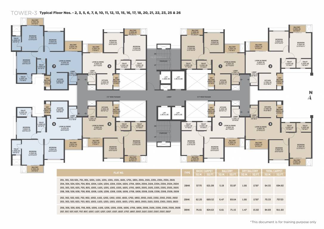 bellissimo Cluster Plan from 2nd to 26th Floor
