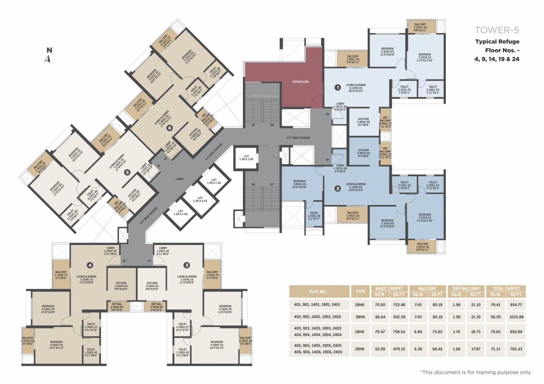 bellissimo Cluster Plan from 4th to 24th Floor
