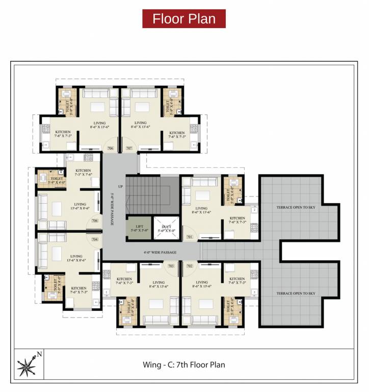  eklavya Building No 1 Type A Cluster Plan