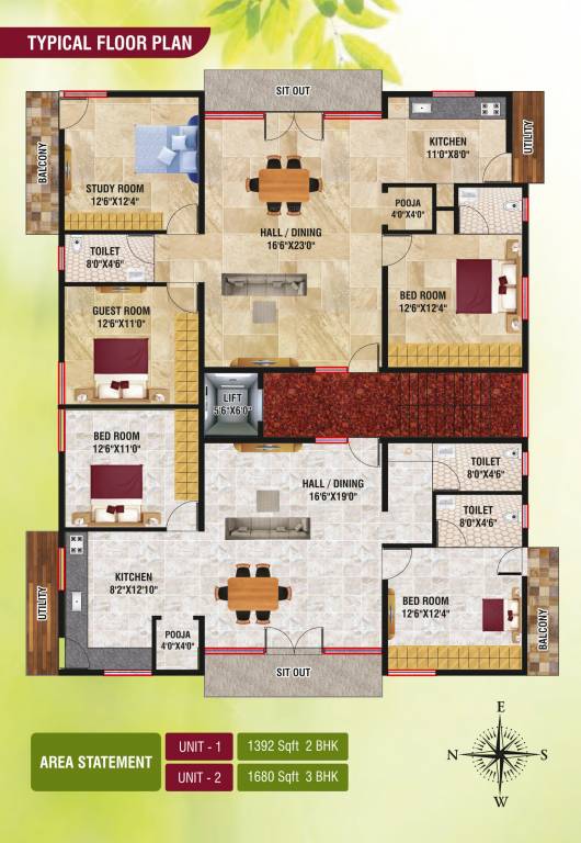  sharada Sharada Cluster Plan from 1st to 4th Floor