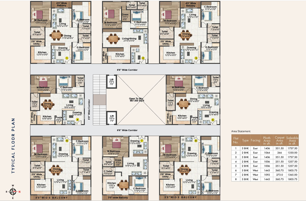 prarambh Prarambh Cluster Plan for Typical Floor