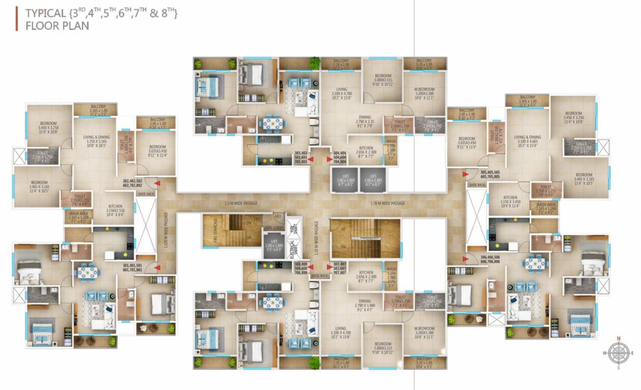  the palm The Palm Cluster Plan from 3rd to 8th Floor