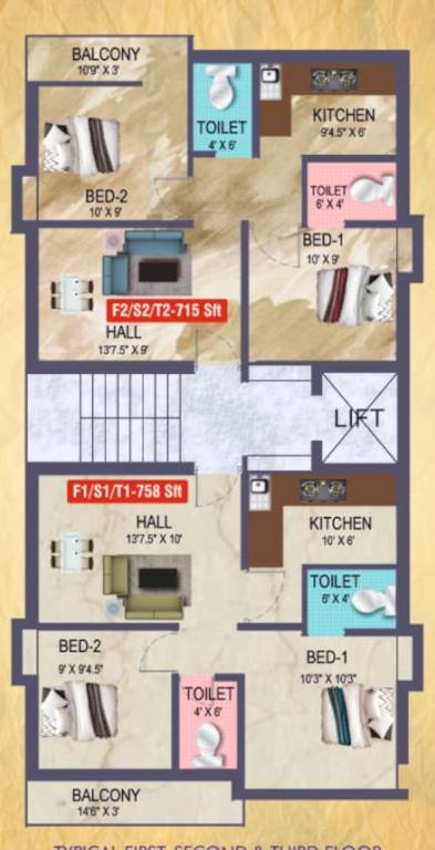  tayden Tayden Cluster Plan from 1st to 3rd Floor