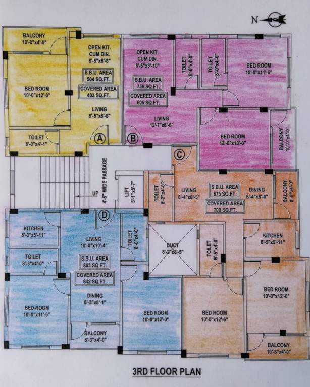  sargam apartment Sargam Apartment Cluster Plan for 3rd Floor