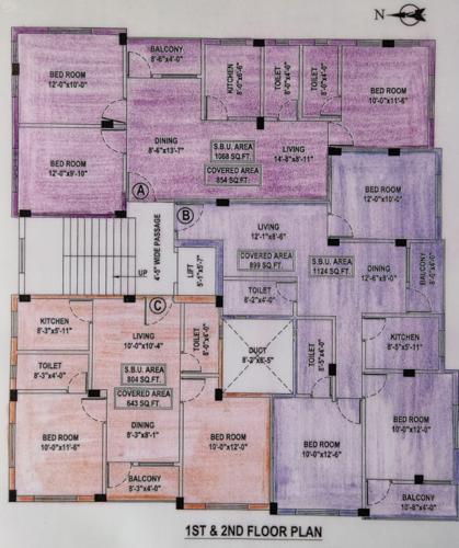  sargam-apartment Sargam Apartment Cluster Plan from 1st to 2nd Floor