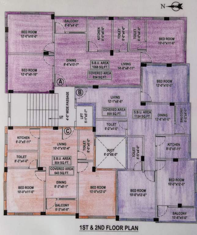  sargam apartment Sargam Apartment Cluster Plan from 1st to 2nd Floor