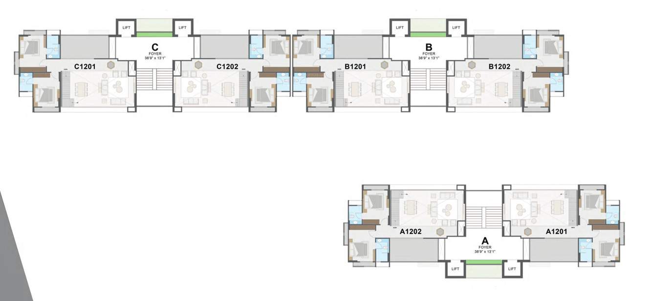  altezza Block A, B & C Cluster Plan For 13Th Floor