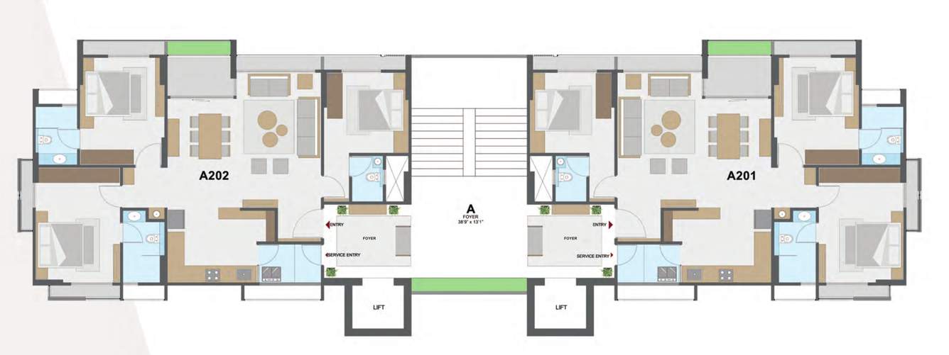  altezza Block A Cluster Plan For Typical Floor