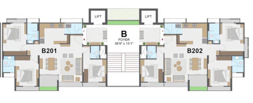  altezza Block B Cluster Plan For Typical Floor