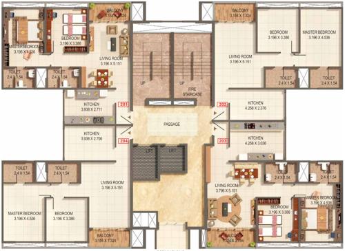  palmspring-towers-a4-a5-and-b2 A4 And A5 Cluster Plan for 2nd Floor