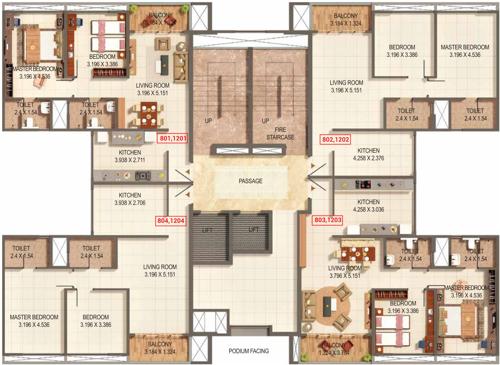  palmspring-towers-a4-a5-and-b2 A4 And A5 Cluster Plan from 8th And12th Floor