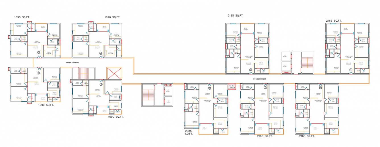  grace Tower 2 Cluster Plan For Typical Floor