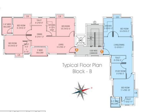  shantanbala-abasan Block B Cluster Plan from 1st to 4th Floor