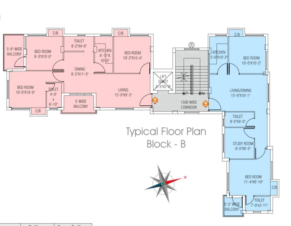  shantanbala abasan Block B Cluster Plan from 1st to 4th Floor