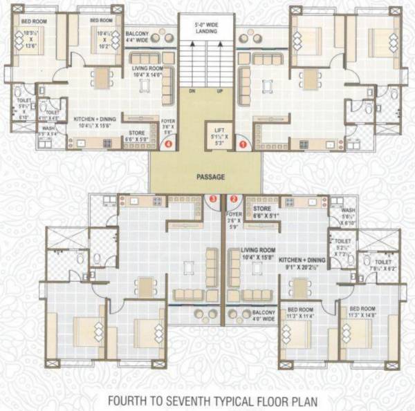  enclave Sai Enclave Cluster Plan From 4th To 7th Floor