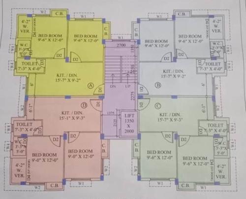  basanta-apartment Basanta Apartment Cluster Plan from 1st to 3rd Floor