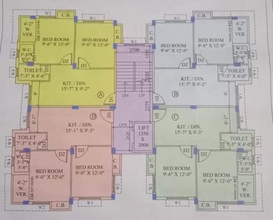  basanta apartment Basanta Apartment Cluster Plan from 1st to 3rd Floor