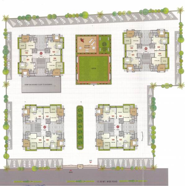  kailash-heights A2, B2, C2, D2 Cluster Plan from 1st to 14th Floor