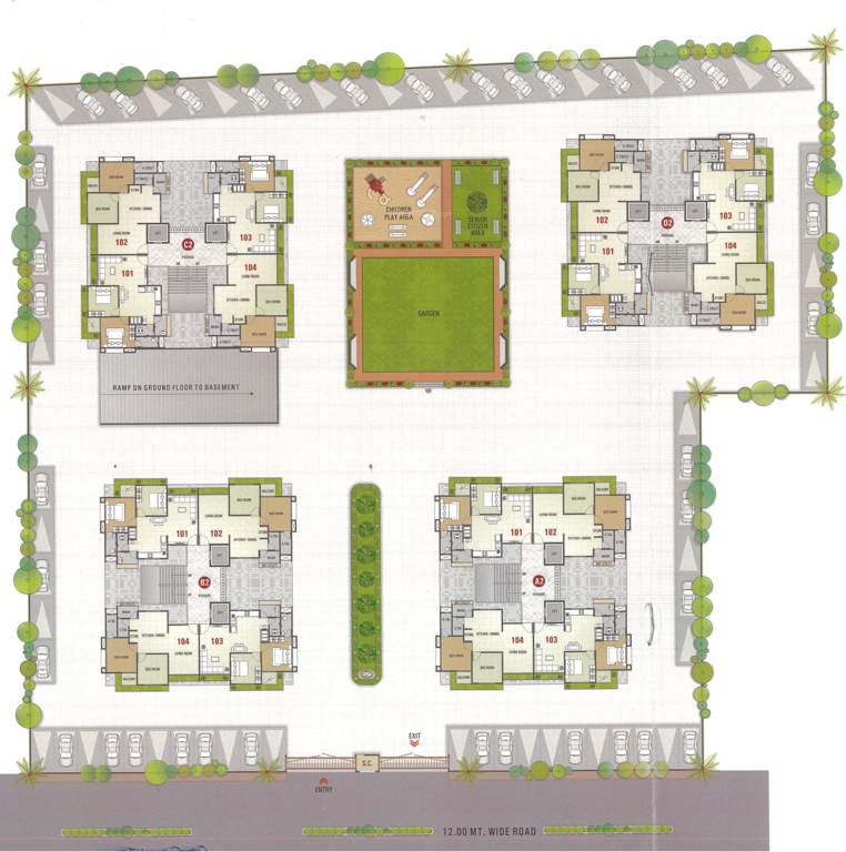  kailash heights A2, B2, C2, D2 Cluster Plan from 1st to 14th Floor