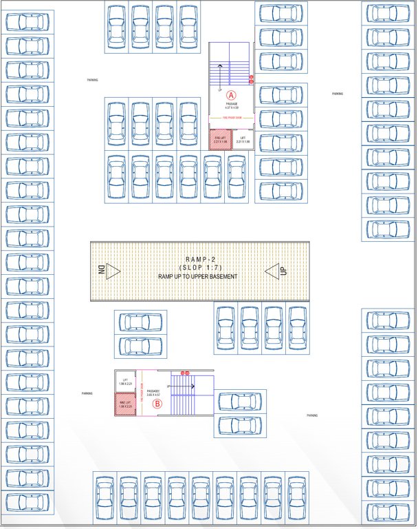  peak living A, B Lower Basement Cluster Plan