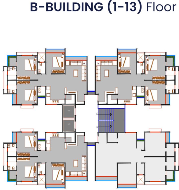  peak living B Cluster Plan From 1st To 13th Floor