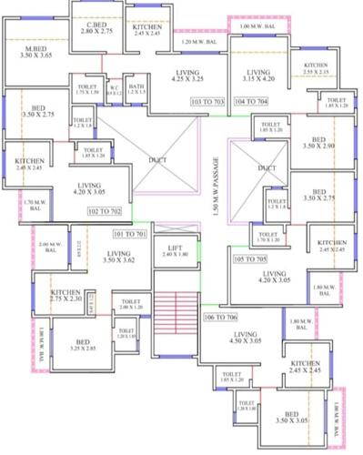  ganpati-prasanna Ganpati Prasanna Cluster Plan from 1st to 7th Floor