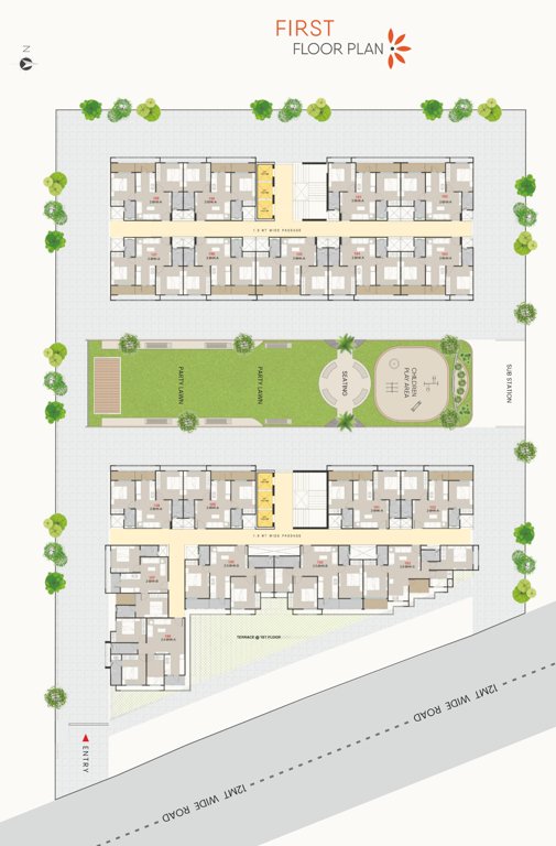  paarijat vishwas 2 Block A And Block B Cluster Plan for 1st Floor