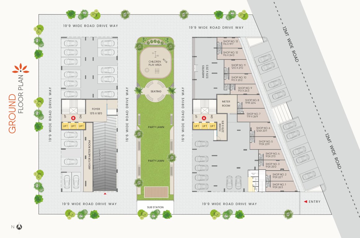  paarijat vishwas 2 Block A And Block B Cluster Plan for ground Floor