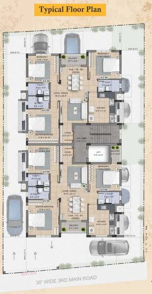 bliss DRA Bliss Cluster Plan from 1st to 4th Floor