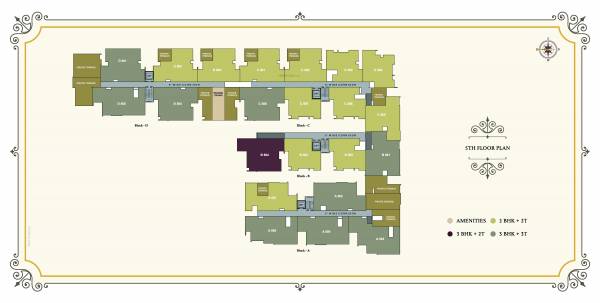  medallion Block A, B, C, D Cluster Plan for 5th Floor