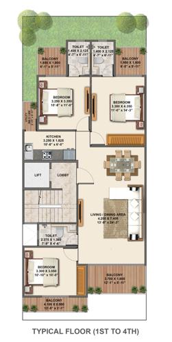  global-park-i-phase-ii Signature Global Park I Phase II Cluster Plan from 1st to 4th Floor