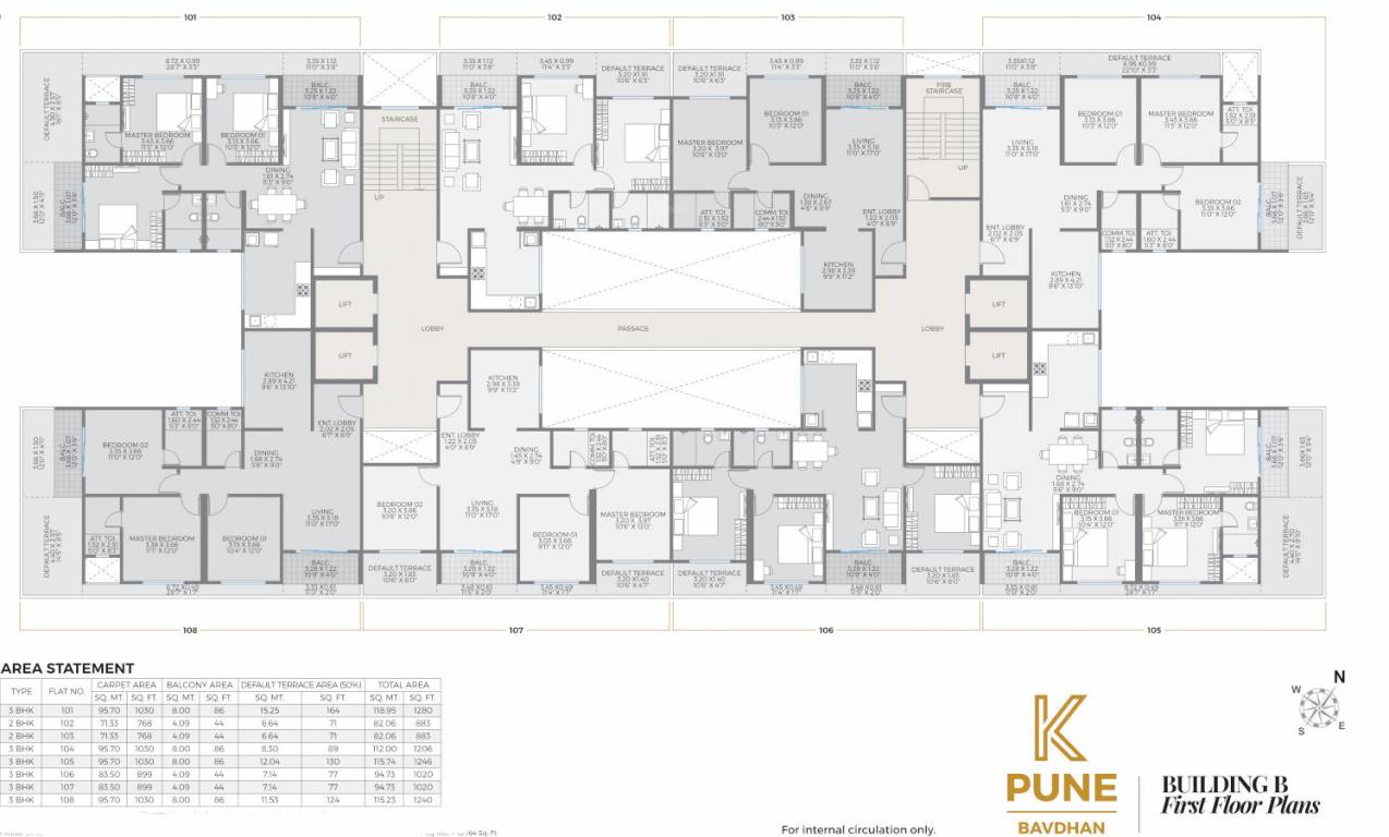  k pune B Cluster Plan For 1st Floor