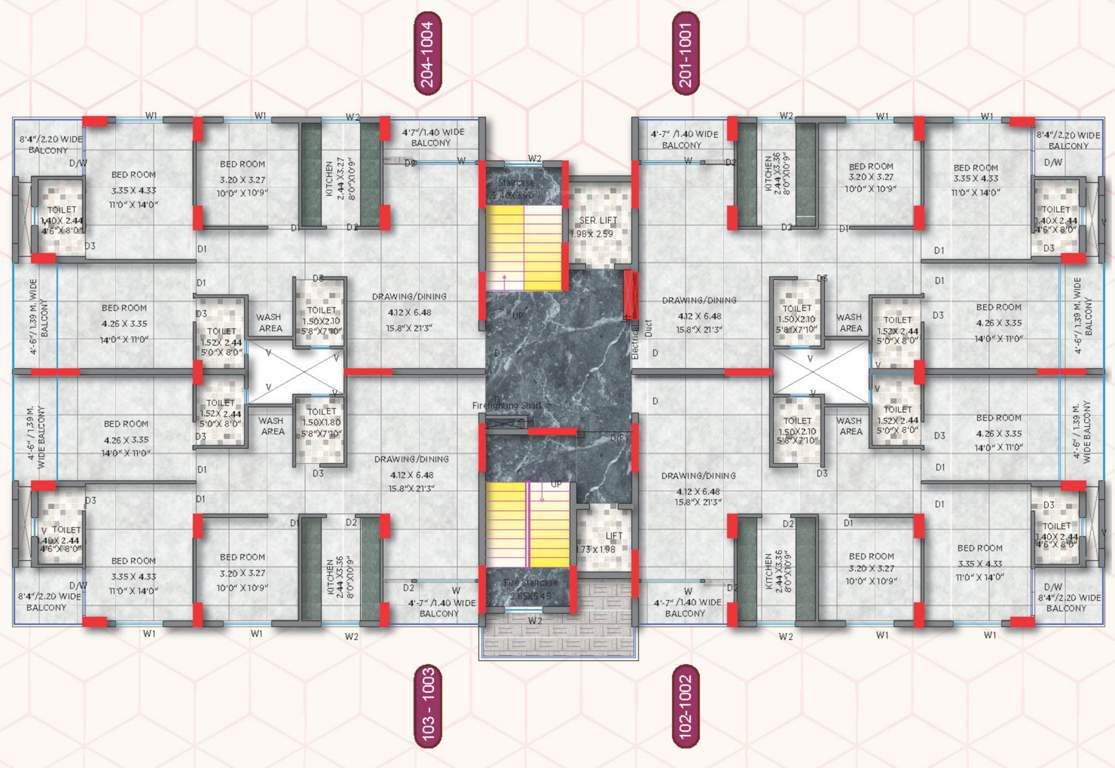  motwani gm terrace Block A1 Cluster Plan from 1st to 10th Floor
