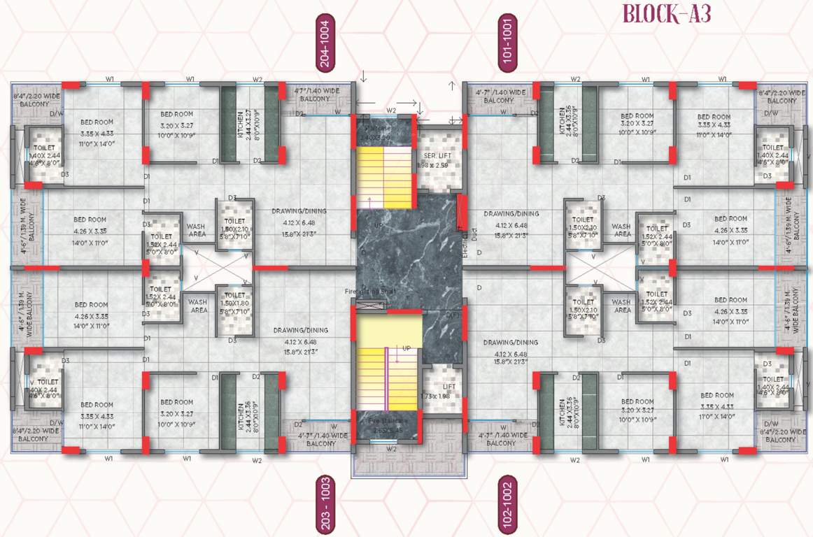  motwani gm terrace Block A3 Cluster Plan from 1st to 10th Floor