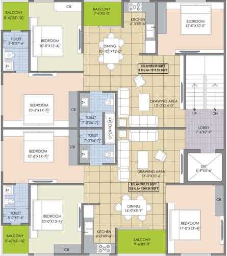  eco-prime Eco Prime Cluster Plan from 1st to 5th Floor