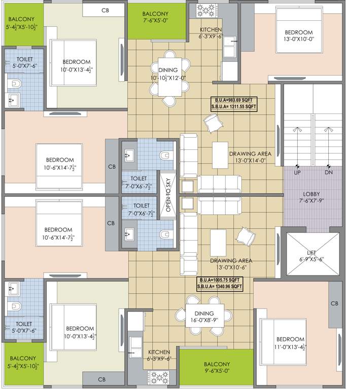  eco prime Eco Prime Cluster Plan from 1st to 5th Floor