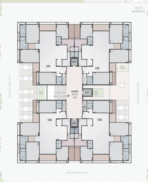  sparsh-skyline Sparsh Skyline Cluster Plan for 1st Floor