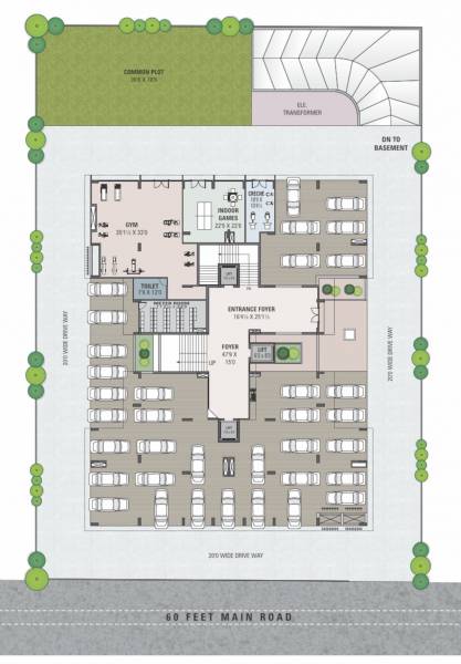  sparsh-skyline Sparsh Skyline Ground Floor Cluster Plan