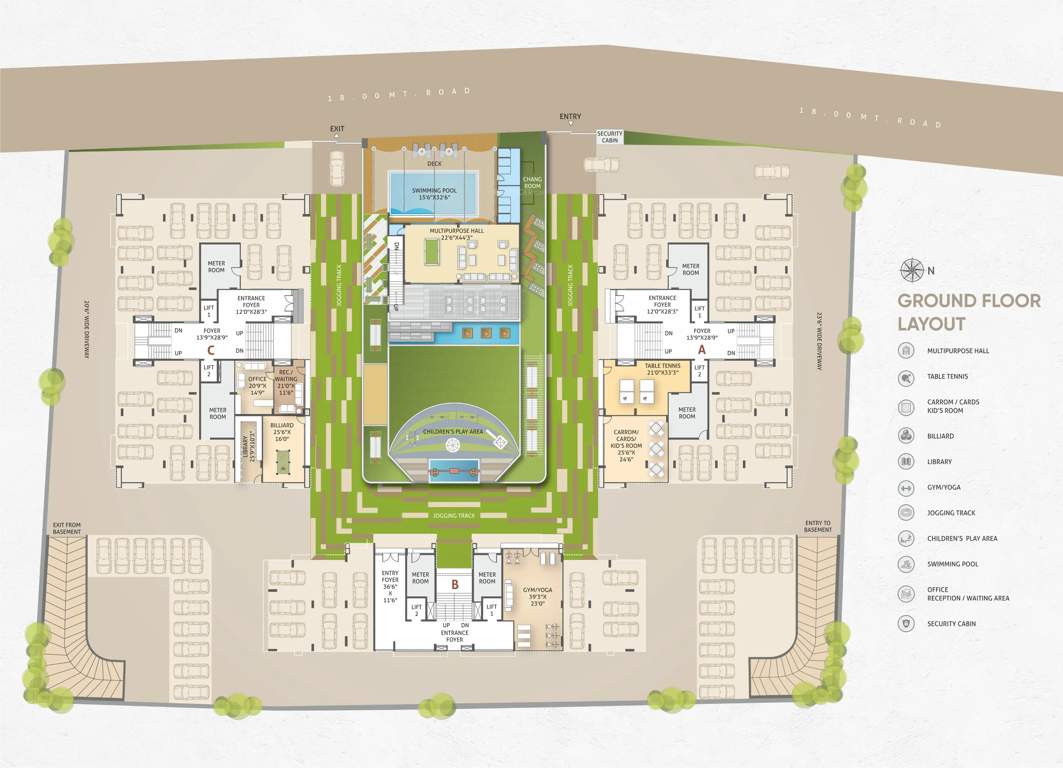  spinel stone Block A, B & C  Cluster Plan for Ground Floor