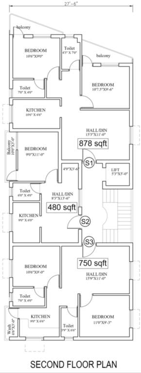  murali karthick flats Murali Karthick Flats Cluster Plan For 2nd Floor