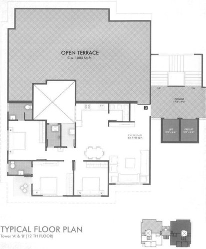  mega-royal- Mega Royal Residency A, B Building Cluster Plan For 12th Floor