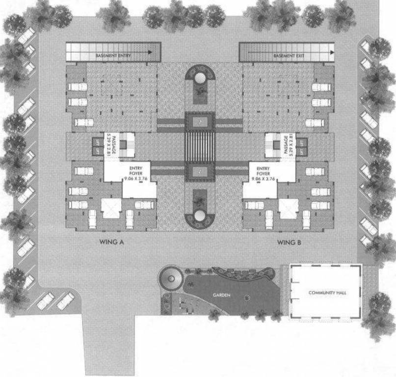  mega royal  Mega Royal Residency A, B  Building Ground Cluster Plan