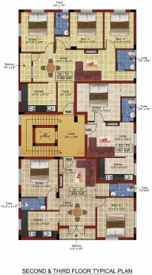 aruthra Praneel Aruthra Cluster Plan From 2nd To 3rd Floor
