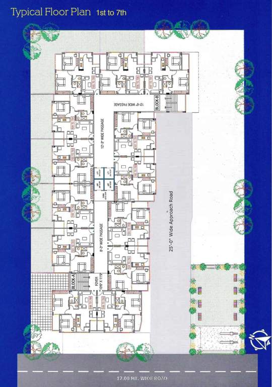  tulsi heights Block A & B Cluster Plan from 1st to 7th Floor