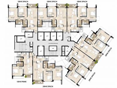  mahindra-nestalgia Tower 1 Typical  Cluster Plan