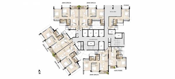 mahindra-nestalgia Tower 1 Typical Cluster Plan