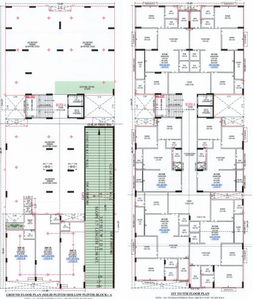  antrix Satvam Antrix Cluster Plan from 1st to 5th Floor